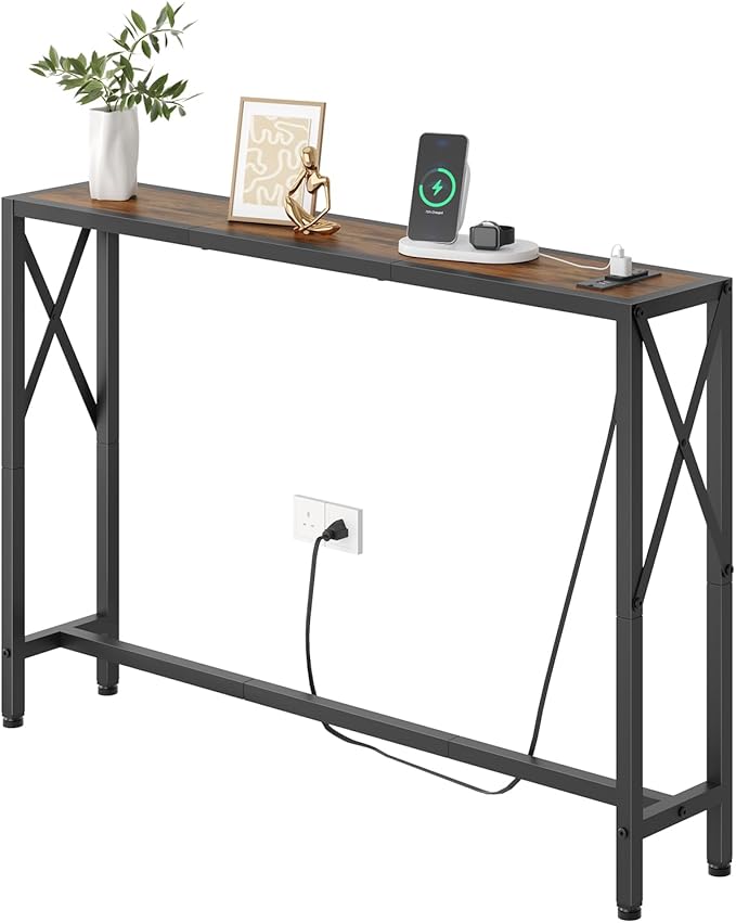 41.8" Console Table, Narrow Behind The Couch Table by Gewudraw