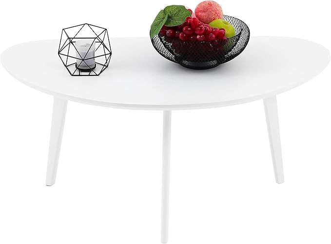 FIRMINANA Small White Oval Coffee Table by Unknown