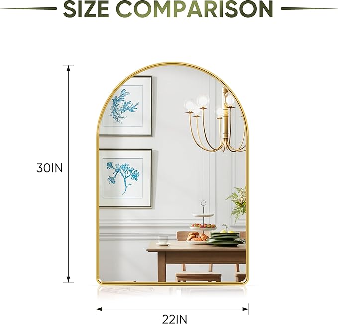 Suidia 22" x 30" Bathroom Mirror, Bathroom Vanity Mirror Metal Framed, - Image 4