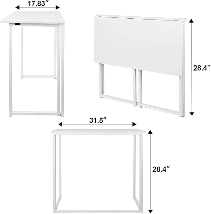 Leopard Folding Computer Desk for Small Spaces, No-Assembly Space-Saving Home - Image 3