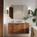 ANDY STAR Rectangle Mirror 30x40 Inch, Brushed Bronze Scalloped Mirror by ANDYSTAR