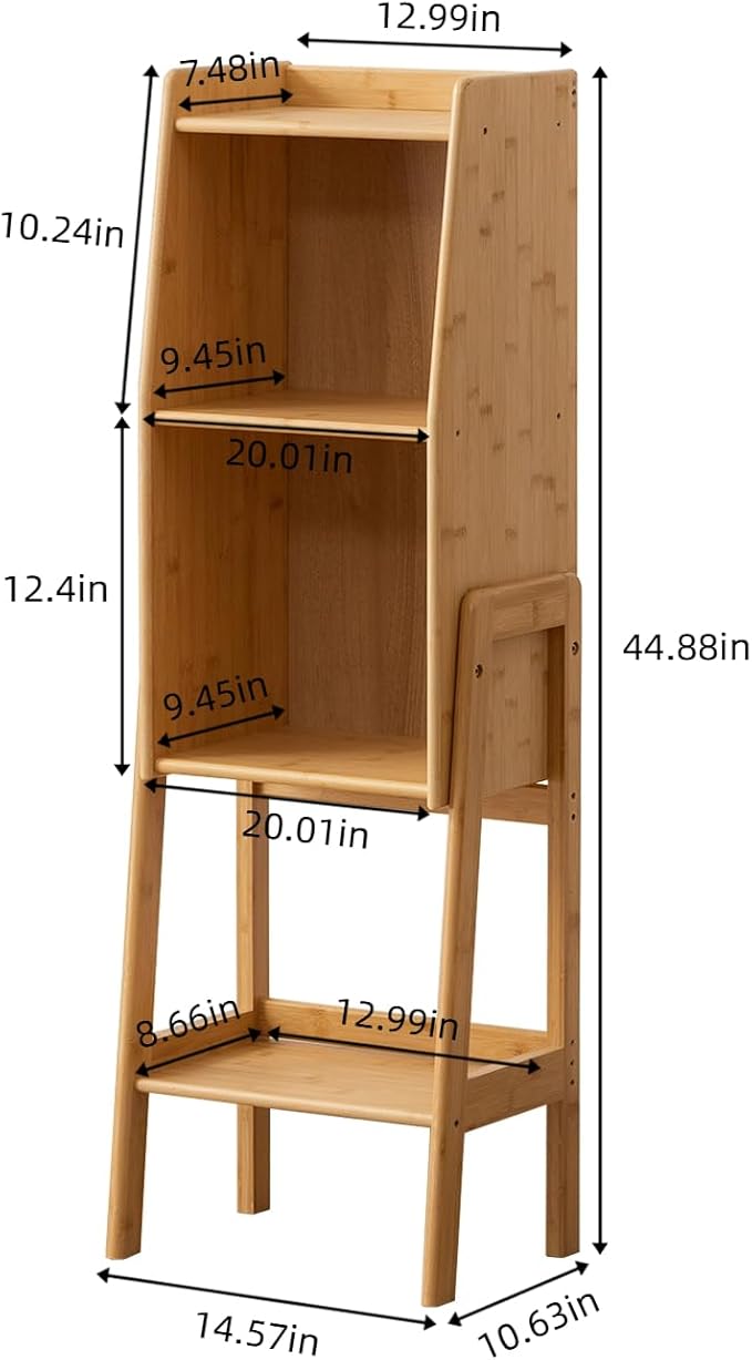 3-Tier Bamboo Bookshelf - Image 2