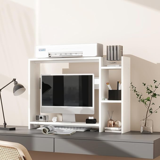 IBUYKE Desktop Bookshelf, 36.8" Desktop Organizer Shelf, Wood Desk Hutch - Image 5