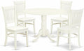 East West Furniture DLVA5-LWH-W 5 Piece Kitchen Table & Chairs Set Includes a by EastWestFurniture