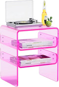 Clear Acrylic 3-Tier End Table/Nightstand – Sleek Bedside Storage by SmittenLife