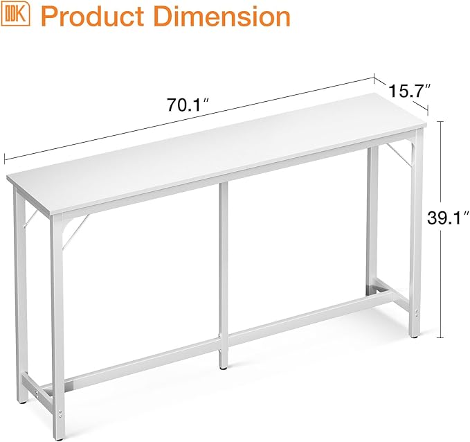 ODK 71 Inch Bar Table, Bar Height Pub Table, Counter Height Bar Table, - Image 3