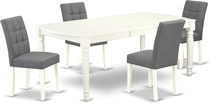 East West Furniture DOAS5-LWH-41 5 Piece Kitchen Table Set Includes A Dinner by EastWestFurniture
