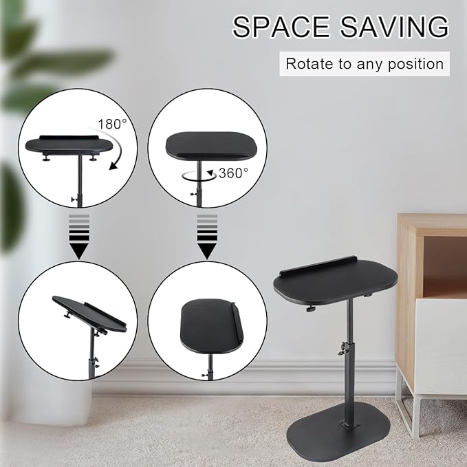 Comeon C-Shaped Tv Tray Pedestal Side Table, End Table Adjustable Height in - Image 5