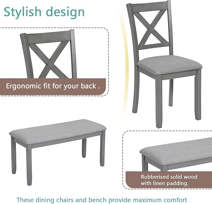 KEIKI 6-Piece Standard Height Dining Table Set - Image 6