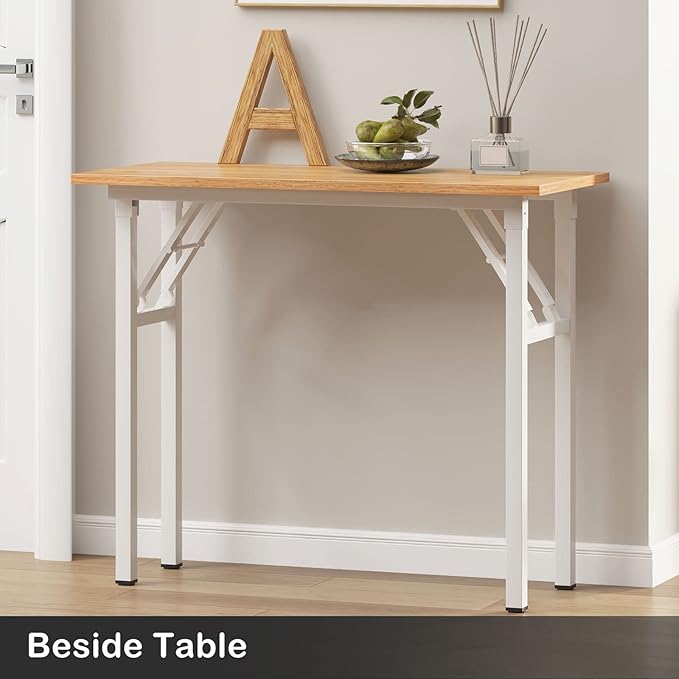 Need Small Desk 31 1/2" No Assembly Foldable Writing Table, Sturdy and Heavy - Image 2