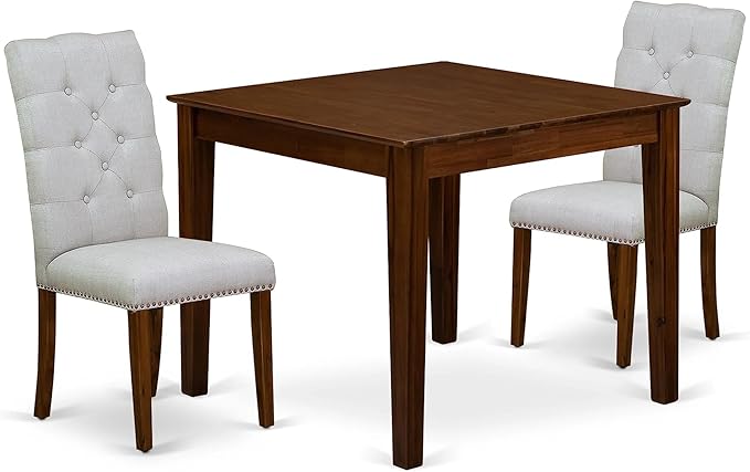 East West Furniture OXEL3-AWA-05 3 Piece Dining Room Table Set Contains a - Image 2