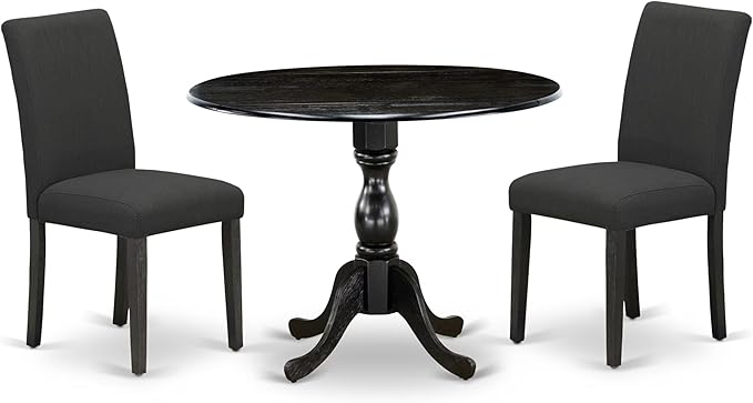 East West Furniture DMAB3-ABK-24 3 Piece Modern Dining Table Set Contains a by EastWestFurniture