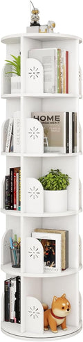 Hestiasko 5 Tier Rotating Bookshelf, 360 Rotating Bookcase, Spinning Bookshelf by Hestiasko