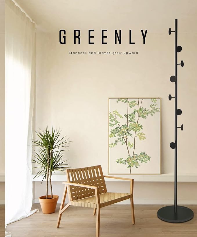 Coat Tree Freestanding, Metal Coat Rack Tree - Image 7