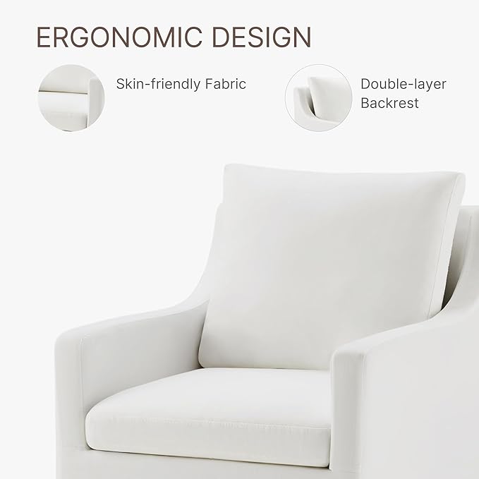 Upholstered Dining Chairs with Casters Washable Cover Side Deskchair with - Image 6
