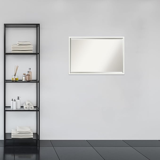 Amanti Art White Bathroom Mirror - Image 4