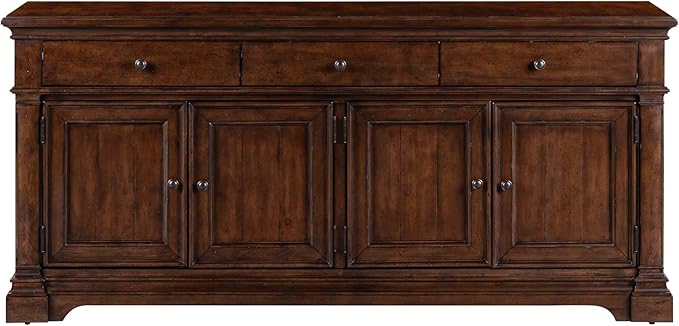 Liberty Furniture Arden Road TV Console, 74 Inch, Satin Cherry, 3 Drawers - Image 3