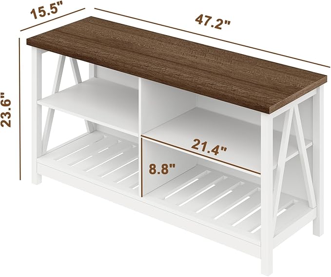 ChooChoo Farmhouse TV Stand for TVs up to 55 Inch, Modern Entertainment Center - Image 3