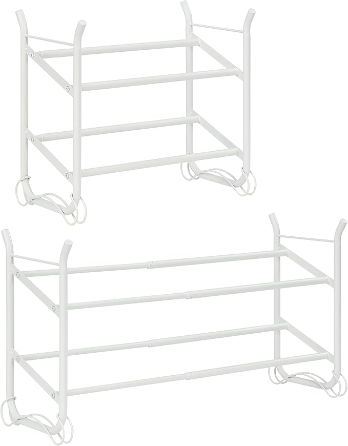 SunnyPoint Expandable & Stackable 2-Tier Shoe Rack – Adjustable Shoe Organizer - Image 5