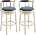 Cow top Leather Wooden Bar Stools, 360 Degree Swivel Bar Height Chair by AULIFE
