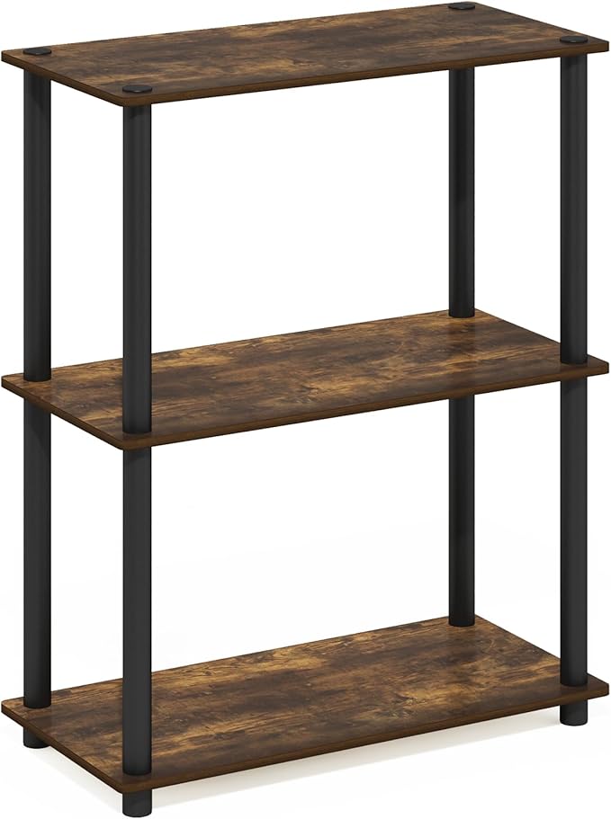 Furinno Turn-N-Tube 3-Tier Compact Multipurpose Shelf Display Rack, Amber - Image 5