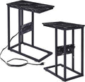 VECELO C Shaped End Side Table by VECELO