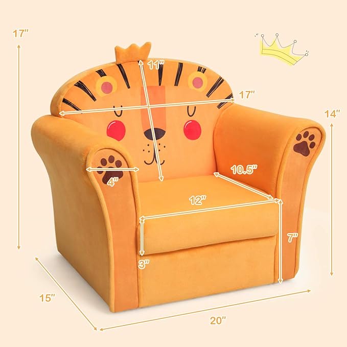 Costzon Kids Couch, Children's Sofa Armrest Chair - Image 3