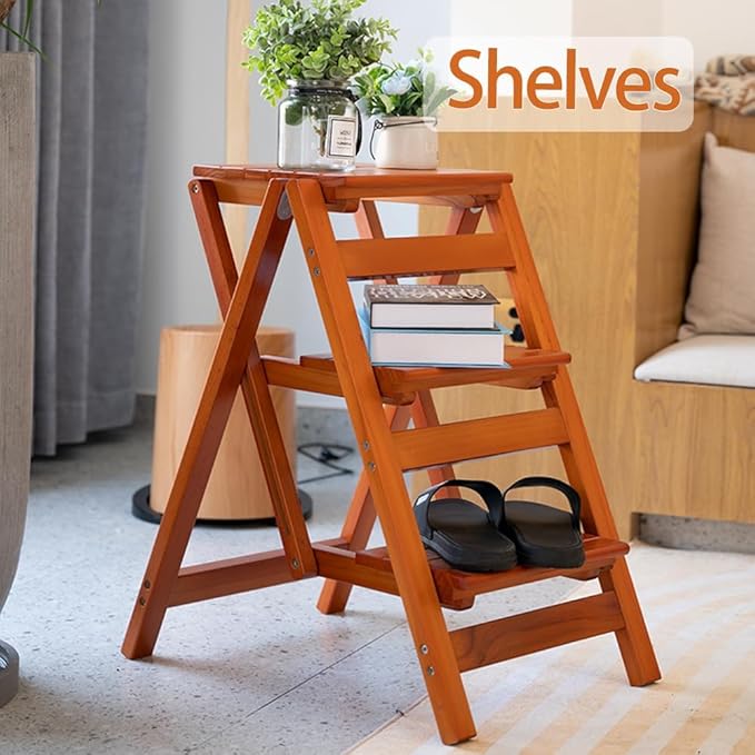 Wooden Step Stool for Adults/Folding stools Wood Step Ladder/Lightweight Step - Image 6