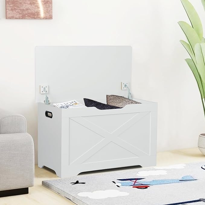 Storage Chest, Wooden Storage Bench, Entryway Shoes Bench - Image 9