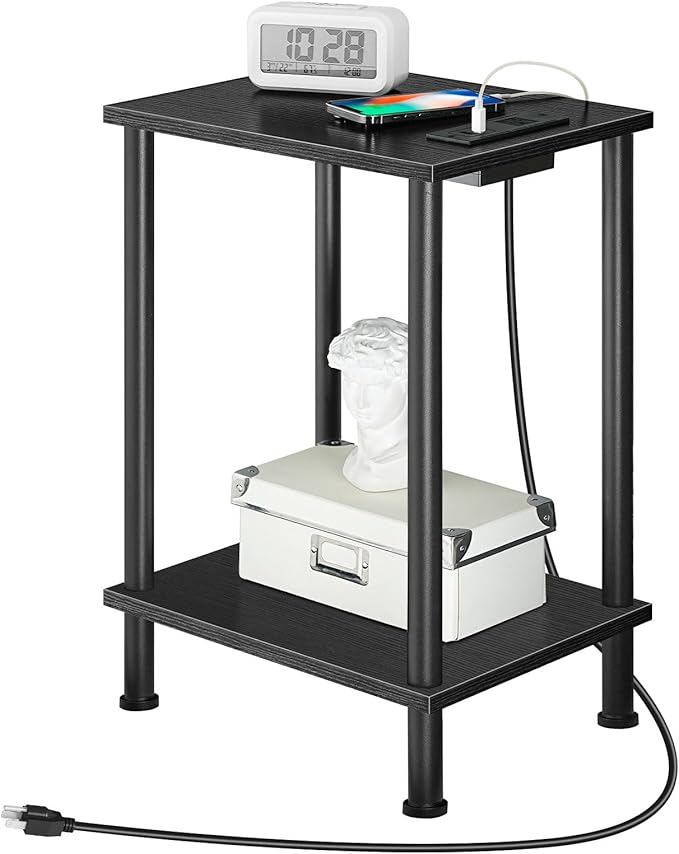 HOOBRO Side Table with Charging Station, End Table with USB Port and Outlets - Image 9