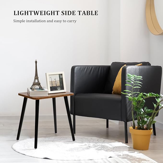 FORAOFUR Side Table, Rectangular Wooden Small End Table, Small Accent Table - Image 6