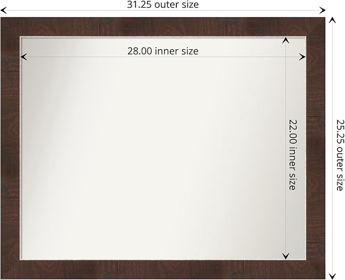 Amanti Art Brown Bathroom Mirror - Image 4