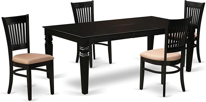 East West Furniture LGVA5-BLK-C 5 Piece Dining Room Furniture Set Includes a by EastWestFurniture