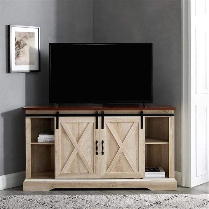 Walker Edison Everette Modern Farmhouse Double Sliding X Barn Door Stand - Image 4