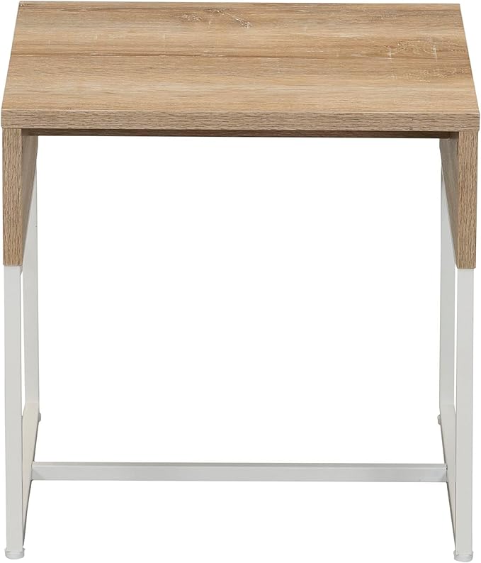 Household Essentials Wrap Square Side End Table Coastal Oak Rustic Wood Grain - Image 4