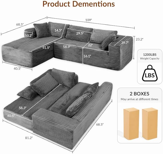 COMHOMA 105”Modular Sectional Sofa - Image 2