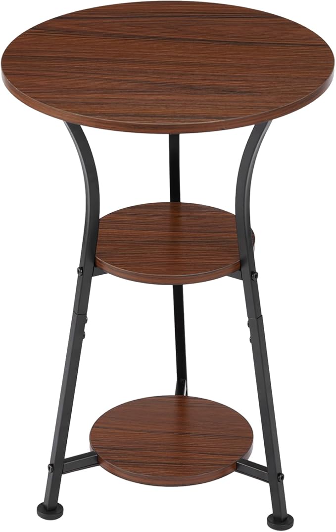Dulcii Round Side Table for Narrow and Small Spaces, 3 Tier Small Round End - Image 9