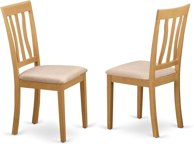 East West Furniture DLAN3-OAK-C 3 Piece Kitchen Table & Chairs Set Contains a - Image 3
