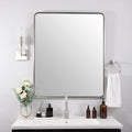 ANDY STAR Brushed Nickel Bathroom Mirror, 30x36’’ Rounded Corner Rectangle by ANDYSTAR