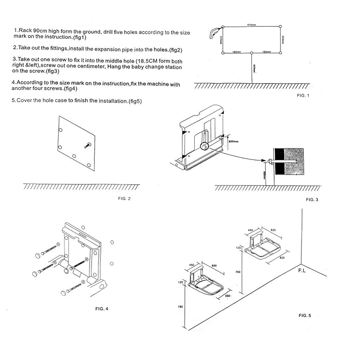 Fold Down Baby Changing Station Wall Mount Horizontal Baby Change Table - Image 7