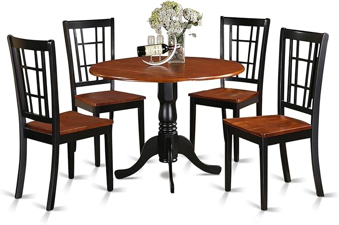 East West Furniture DLNI5-BCH-W 5 Piece Modern Dining Table Set Includes a by EastWestFurniture