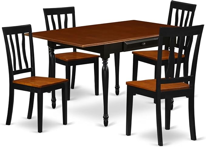 East West Furniture MZAN5-BCH-W 5 Piece Kitchen Table & Chairs Set Includes a by EastWestFurniture