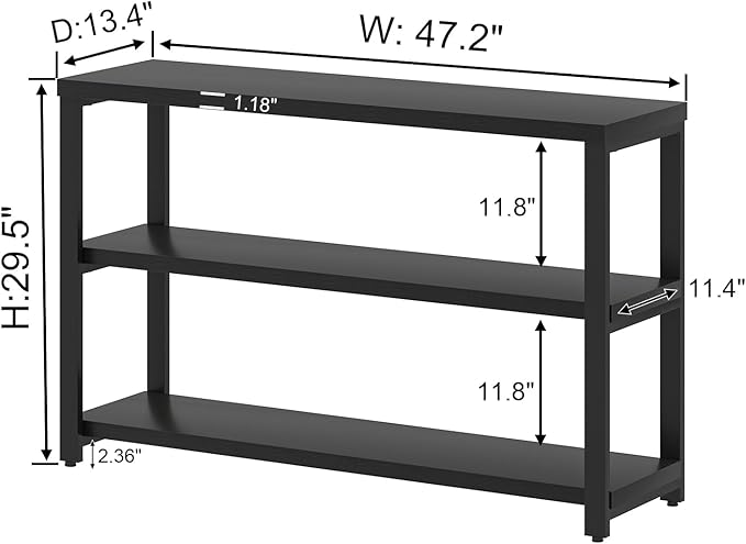 EXCEFUR Industrial Entryway Table, 3 Tier Console Table - Image 2