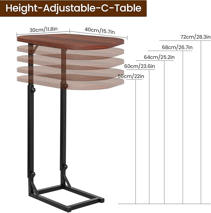 Premium Adjustable C-Shaped End Table - Image 3