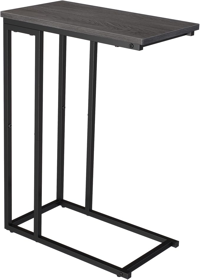 Yusong Small C Shaped End Table, Slim Narrow Couch Side Tables Slide Under Sofa by Yusong