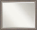 Amanti Art Grey Wall Mirror 26x32 Greywash Rectangle Bathroom Mirror by AmantiArt