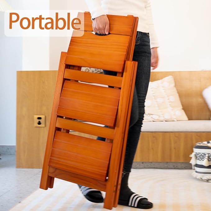 Wooden Step Stool for Adults/Folding stools Wood Step Ladder/Lightweight Step - Image 7