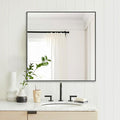 28x28 Inch Black Bathroom Mirror, Copper-Free Aluminum Alloy Frame Vanity Mirror by LEDLUX