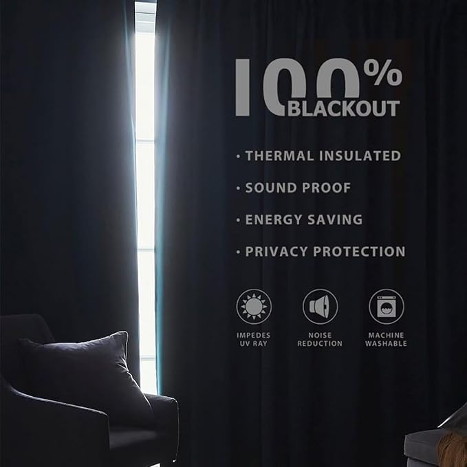 Joydeco 100% Total Blackout Curtains Custom Size - Image 6