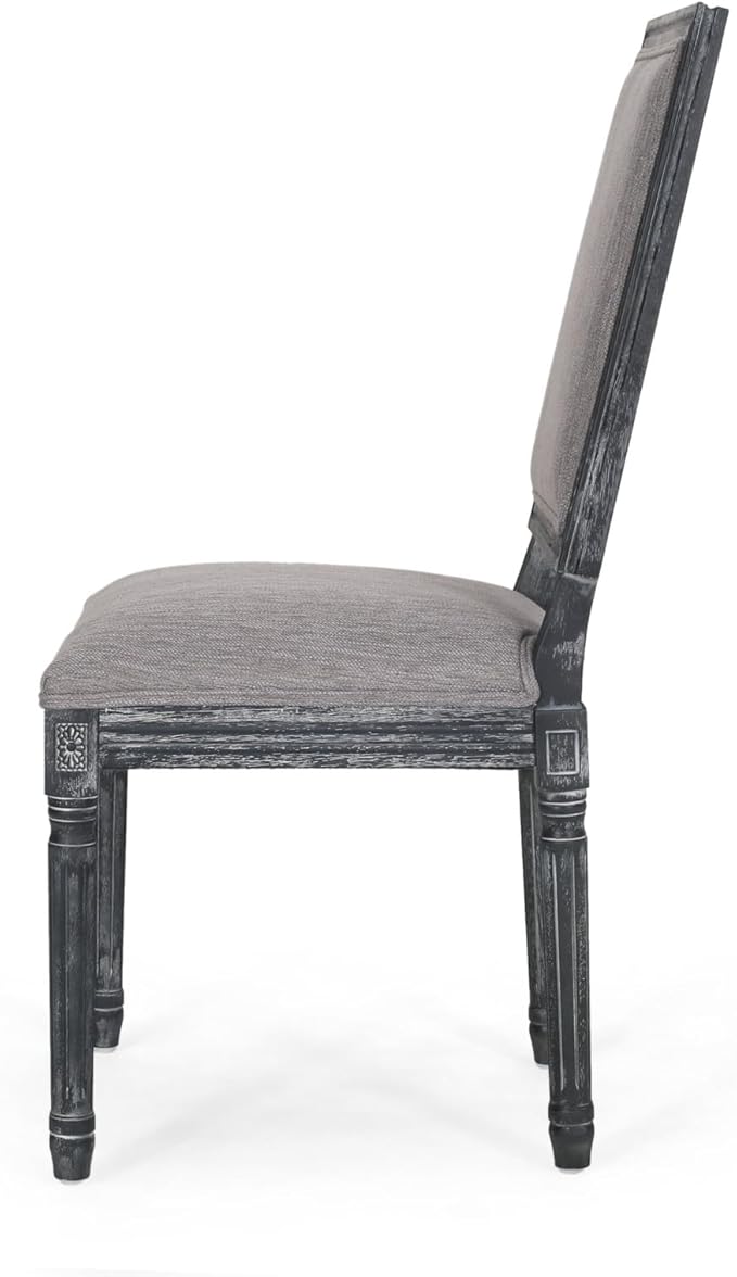 Merax Upholstered Solid Wood Dining Chairs Set of 2, French Country Style - Image 8